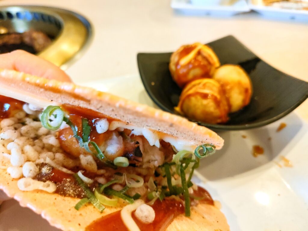 takoyaki inside a rice cracker